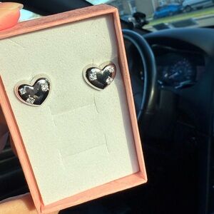 Heart-Shaped Silver Earrings